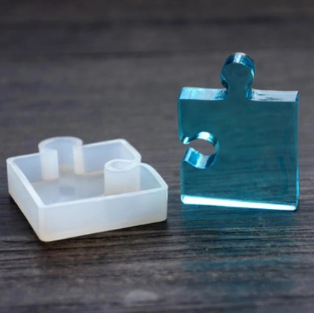 Молд з силікону Пазли 4 штуки сірий Київ - фото 5