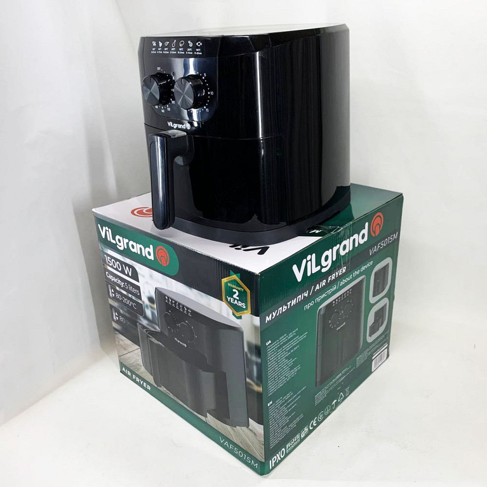 Фритюрница без масла прочная ViLgrand VAF5015M 5 л, Фритюрница мультипечь для картофеля фри JA-76 Львов - изображение 12