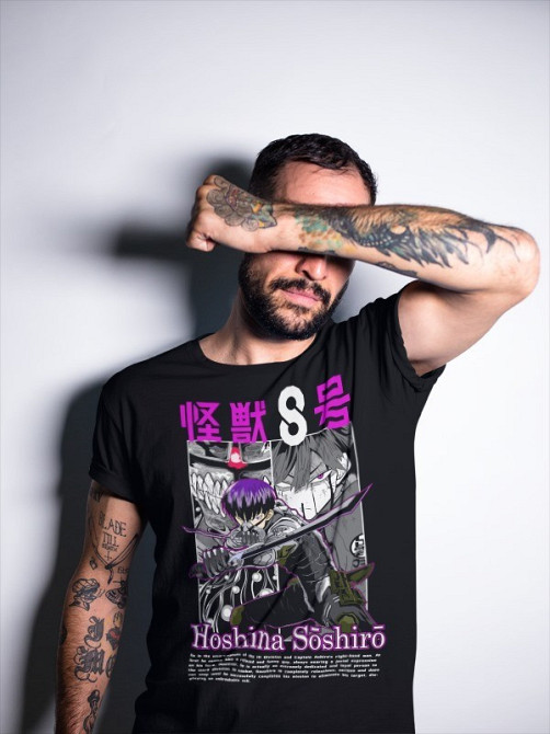 Футболка для мальчика аниме Каиджу Но Хосхина Гифт оверсайз (рост от 165 до 180 ) Черний AnimeJ0318m Днепр - изображение 3