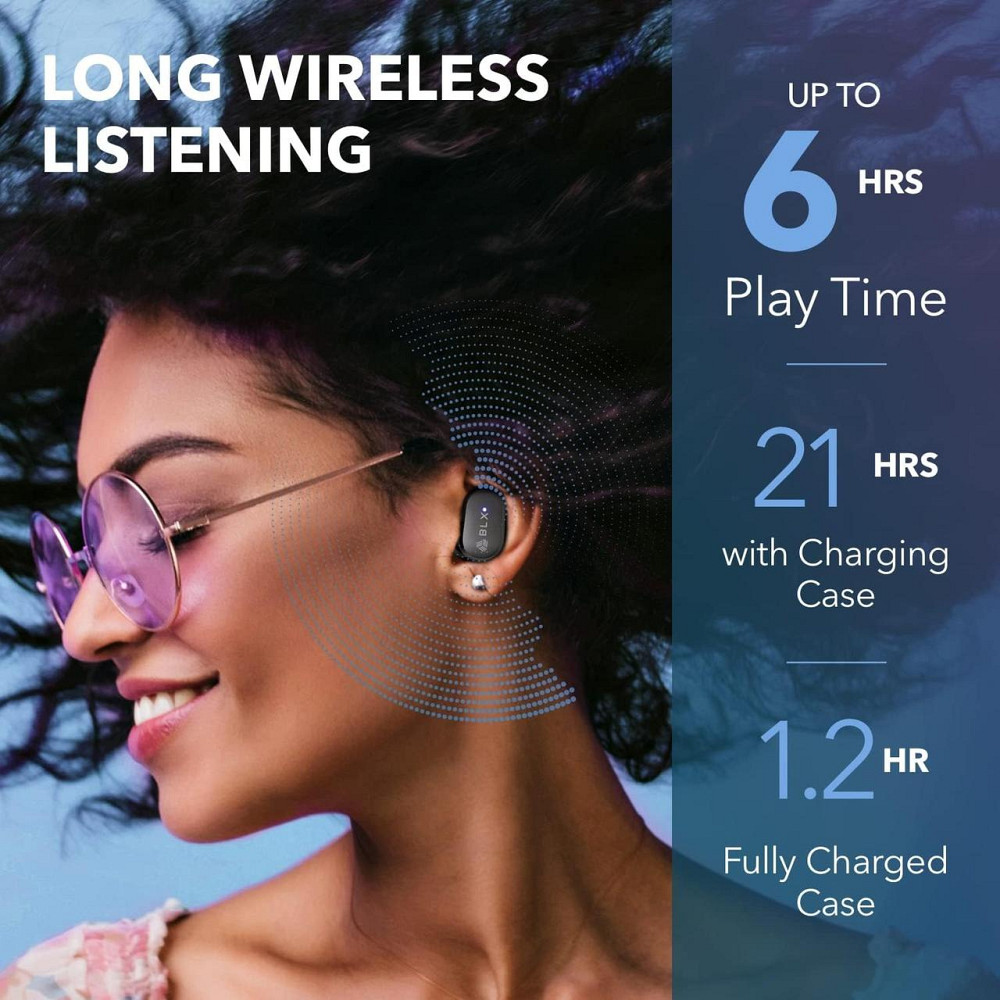 Бездротові навушники Blaux BLXBUDS G2 TWS Bluetooth 5.1 вакуумні з мікрофоном та кейсом Чорні Київ - фото 6