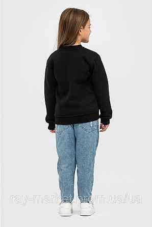 Свитшот детский утепленный Ray Basic Kids для девочек черный (K0303W-Black) 146-152 Киев