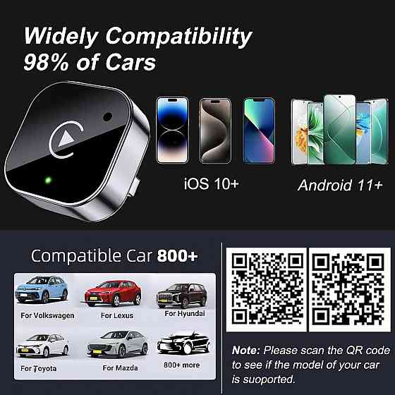 Автомобільний безпровідний адаптер CarPlay Shrandi G06 Луцьк