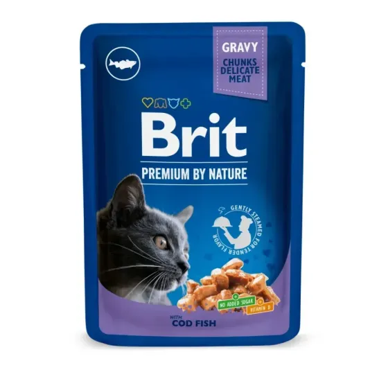 Brit Premium Cat (пауч) Кусочки в соусе с ТРЕСКОЙ для кошек / 100 гр Вінниця