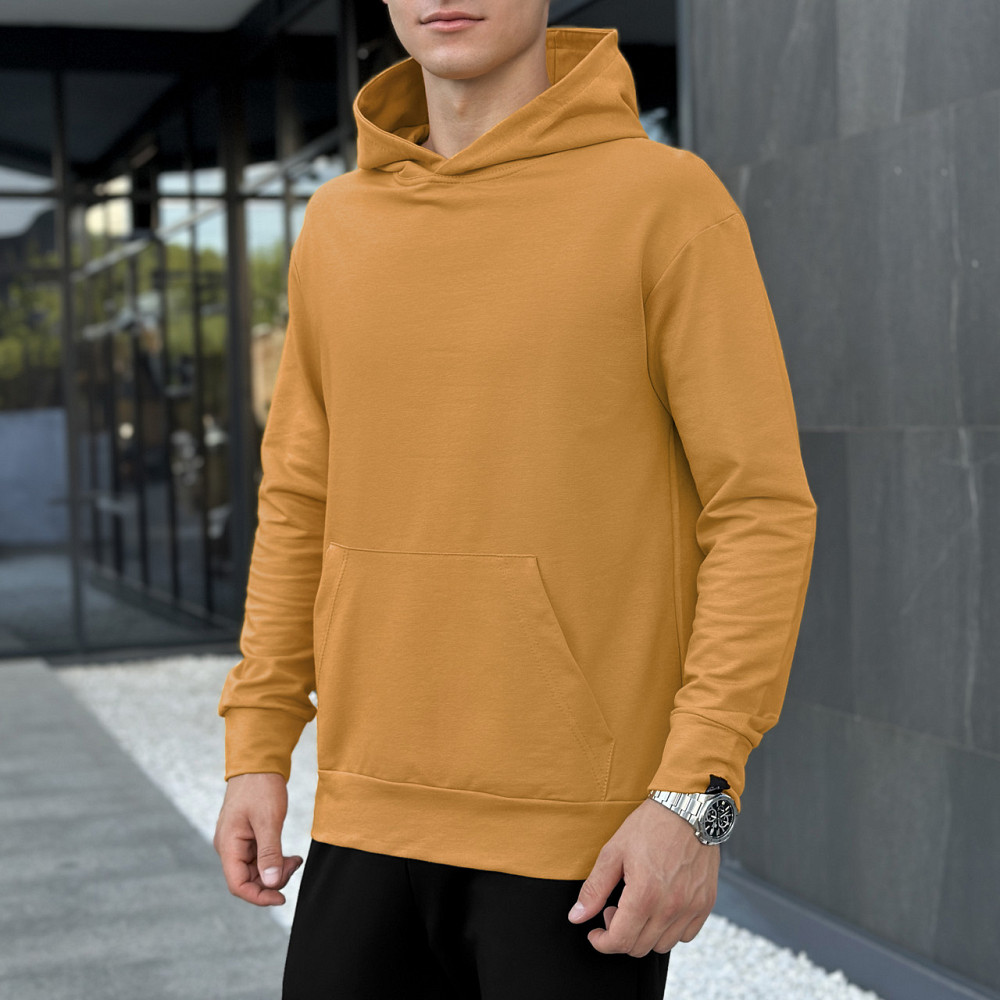 Чоловіче демісезонне худі з капюшоном помаранчеве Pobedov 001 Київ - фото 1