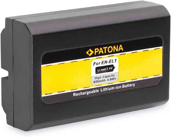 Акумулятор PATONA EN-EL1 650mAh чорний Li-ion замінний сумісний з Nikon Coolpix 4300 4500 4800 5000 5400 5700 8700 775 880 995 Київ