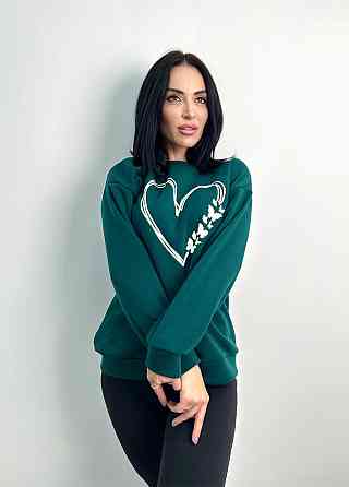 Утепленный свитшот с принтом 