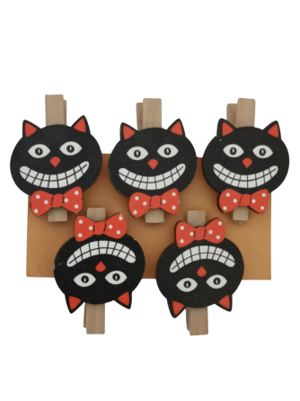 Прищіпки декоративні Кіт для Хелловіна 5 см чорний Київ