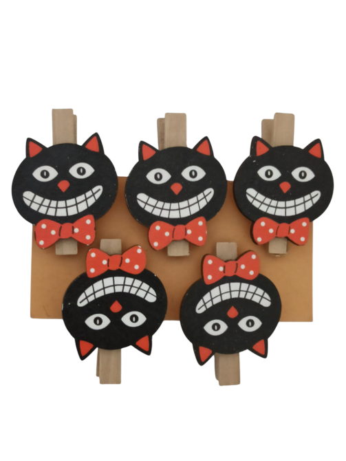 Прищіпки декоративні Кіт для Хелловіна 5 см чорний Київ - фото 3