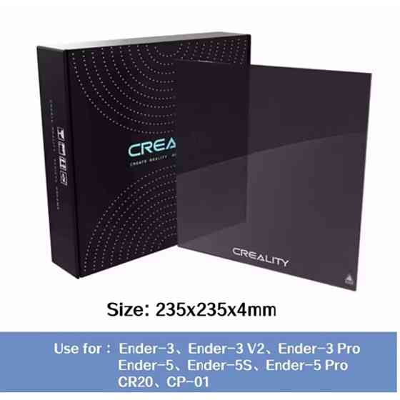 Стеклянная платформа Creality с карборундовым покрытием размером 235x235x4 мм для 3д принтеров. Киев