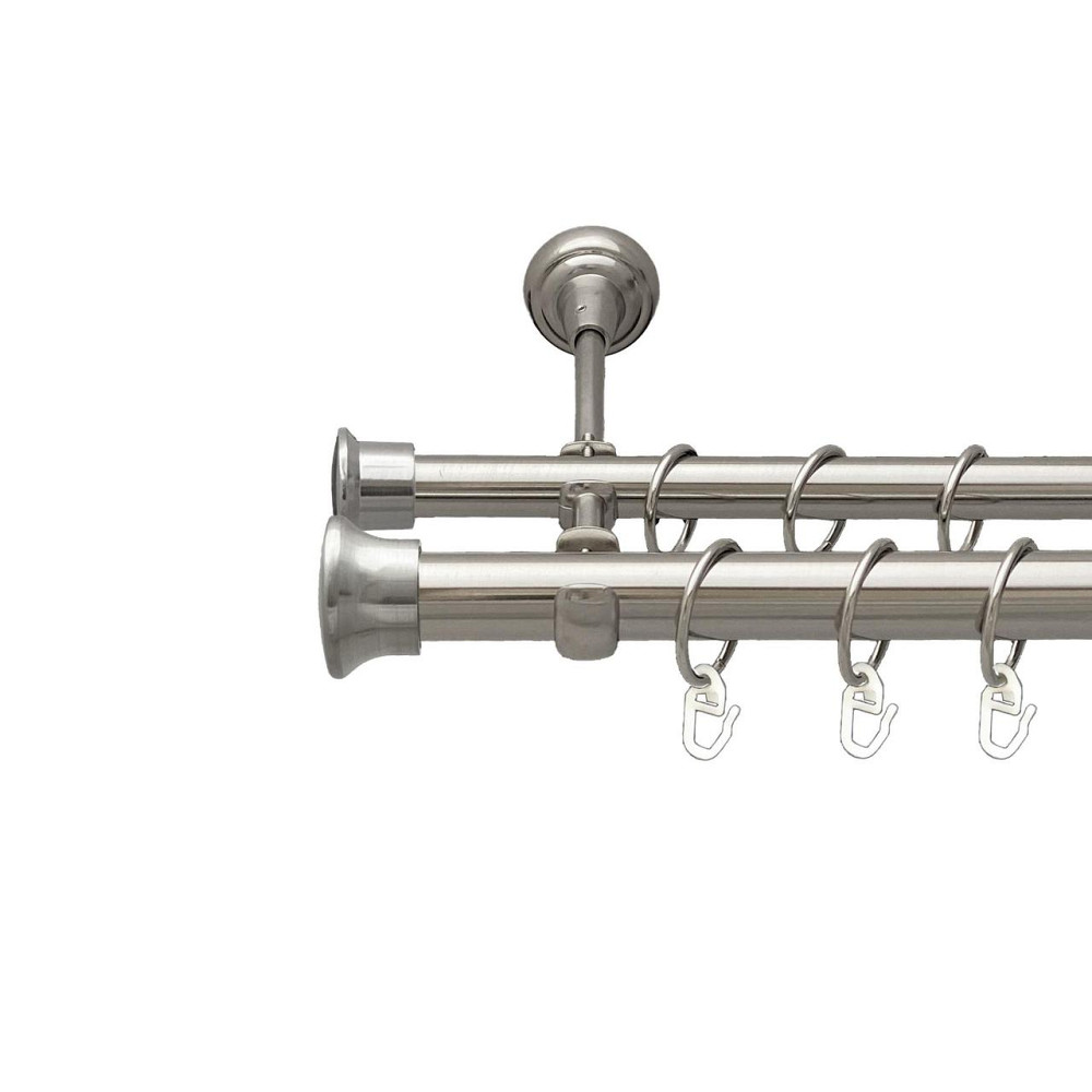 Карниз Orvit Дуо металевий дворядний відкритий гладка труба кільце металеве Нержавіюча Сталь 25\19 мм 300 см Львов - изображение 1