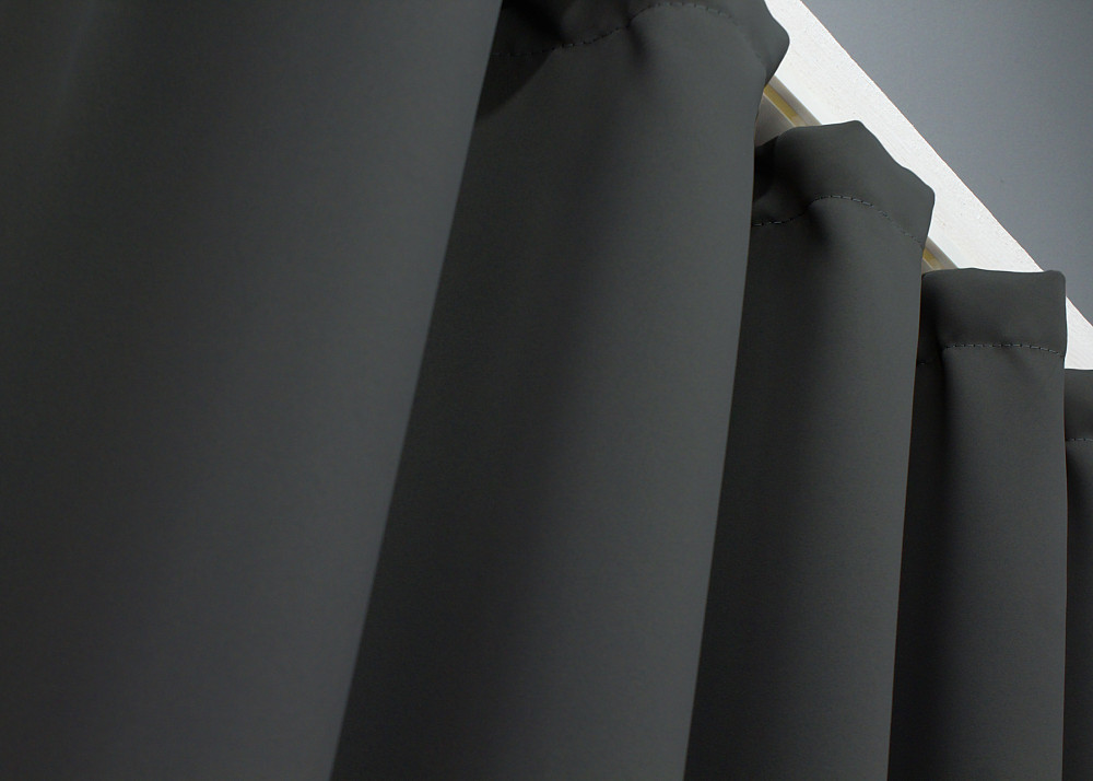 Комплект штор коротких VR-Textil Блекаут Midnight № 1399ш 130х170 см 2 шт Графітовий (35-0159) Київ - фото 5