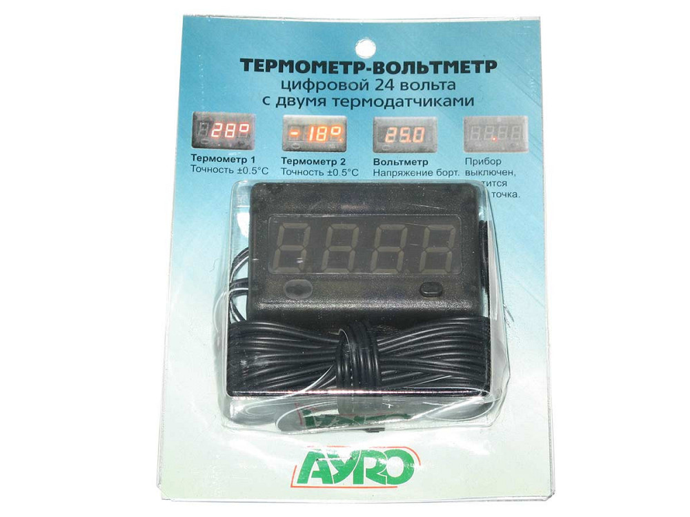 Термометр-вольтметр 24V (2 датчика) Винница - изображение 1
