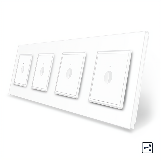 LIVOLO Сенсорний прохідний/перехресний вимикач Sense 4 сенсора (1-1-1-1) Livolo білий скло (VL- Коломия
