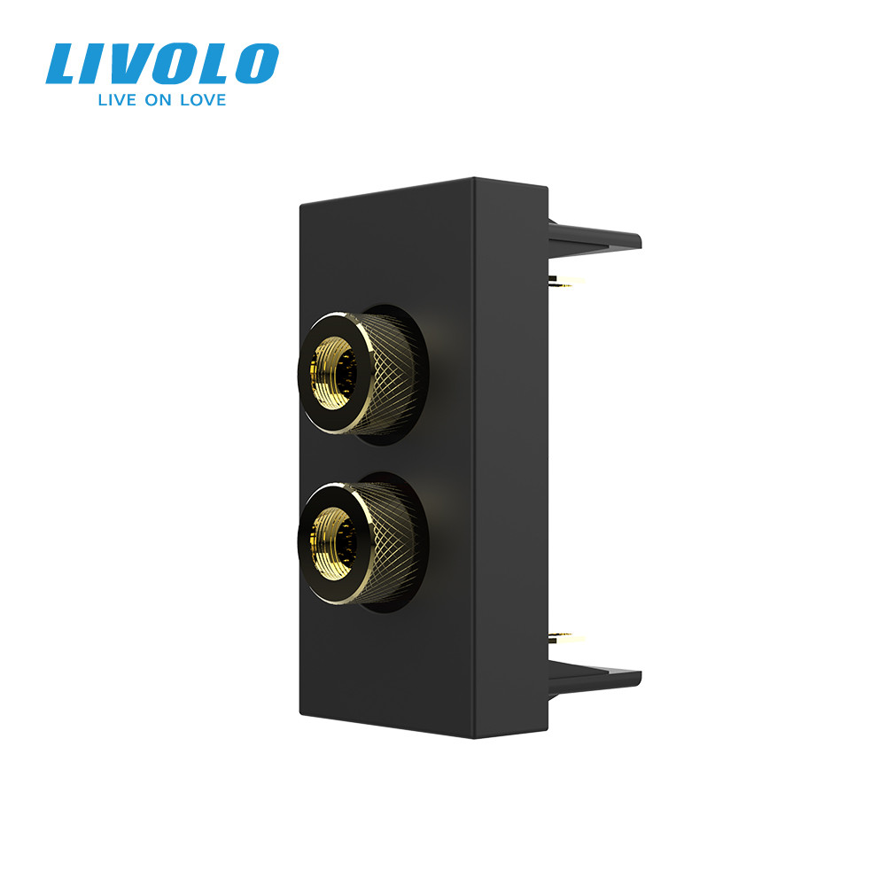 Аудіо розетка LIVOLO Banana Plug, чорна, для колонок / підсилювача, модуль 0.5 поста (VL-FCSD-1BP) Коломыя - изображение 1