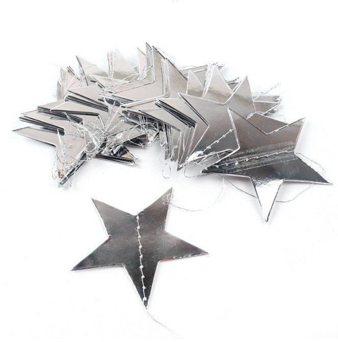 Гірлянда Зірочки для свята 4 м на 10 см сріблястий Київ - фото 3