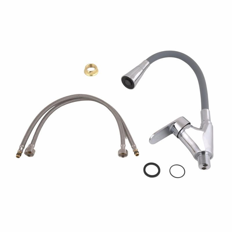 Смеситель для кухни Lidz Tani 007F3 с гибким изливом (k40) LDTAN007F3GCR31869 Grey / Chrome Киев - изображение 4