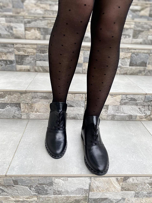 Ботильйони жіночі KRISTINA чорні натуральна шкіра весна-осінь 37р.39р. (3268) Коломия - фото 6