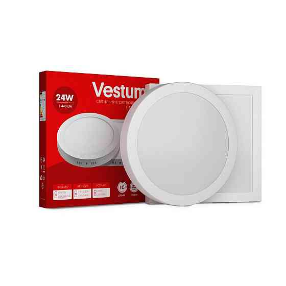 Круглий світлодіодний накладний світильник Vestum 24W 4000K 220V 1-VS-5305 Дніпро