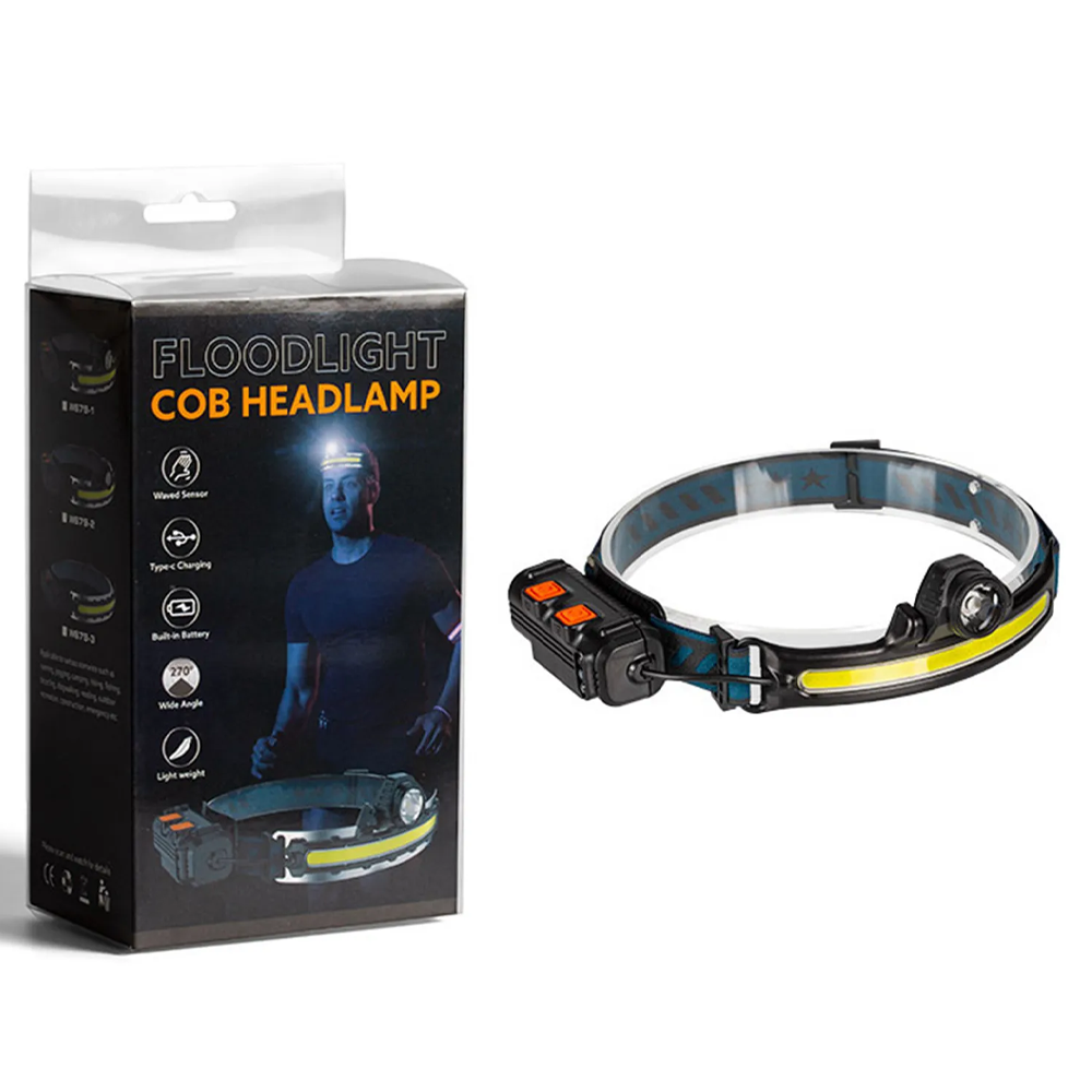 Ліхтарик налобний BL-W678-2-P50+COB,зі зумом та USB SBR Київ - фото 9