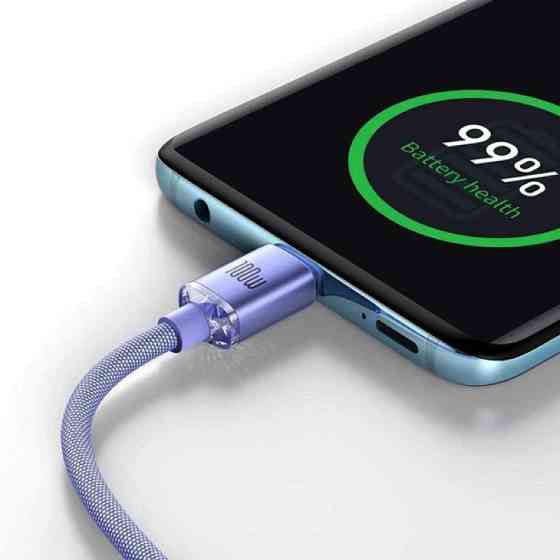 Кабель Baseus Crystal Shine Series Fast Charging Data Cable Type-C to Type-C 100W 1.2m Purple Київ