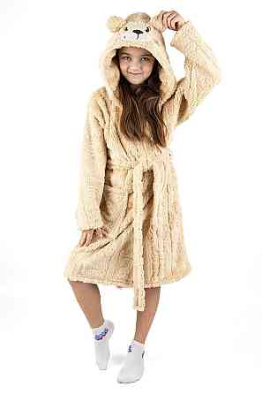Халат детский, велсофт Мишка, бежевій топ Юрма одяг Киев