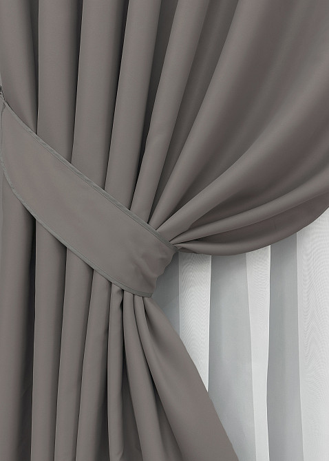 Комплект готовых штор VR-Textil Блэкаут Midnight № 1228ш Серый 100х270 см 2 шт (31-903) Киев - изображение 12