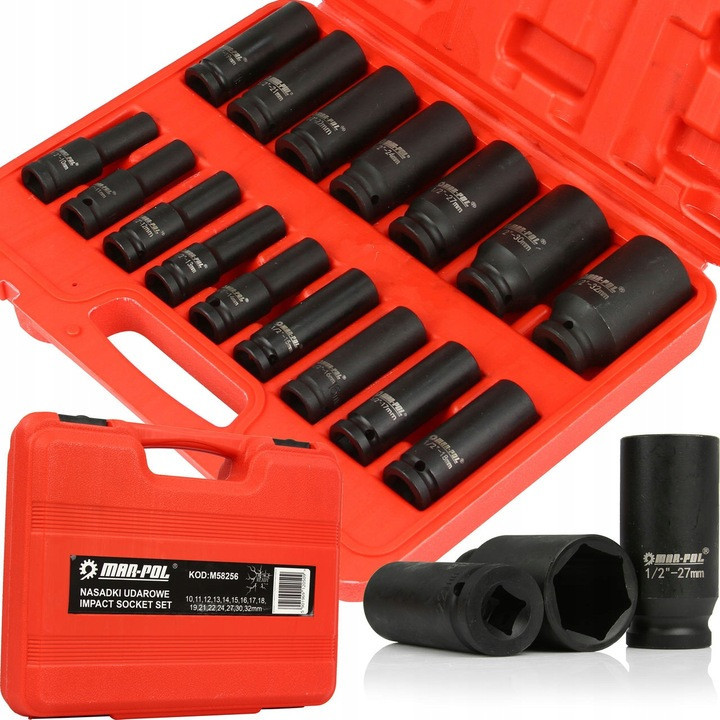 Набор ударных головок 16 предметов 1/2