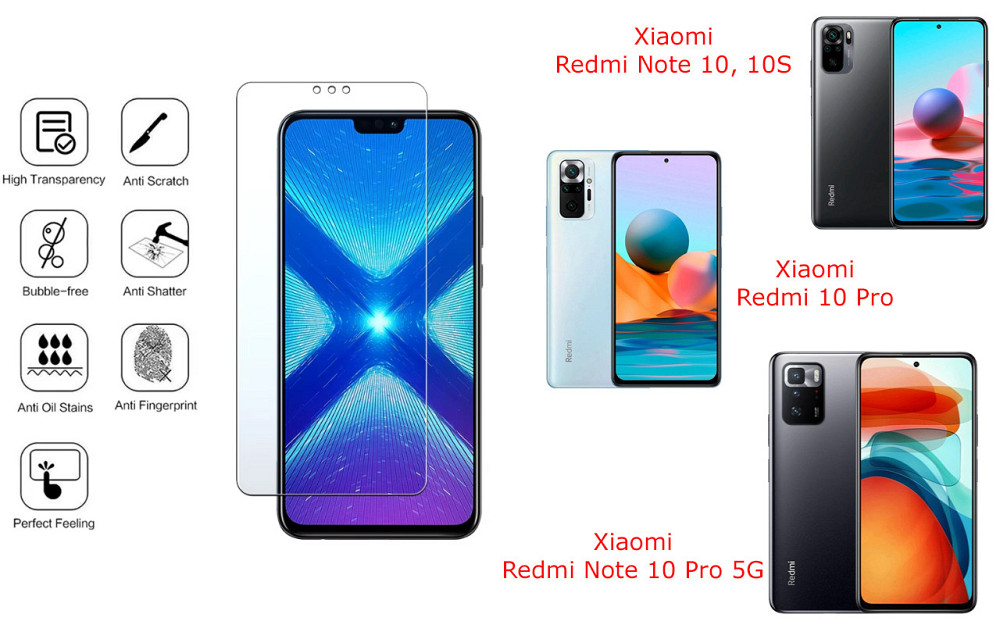 Защитное стекло NeoGlass для Xiaomi Redmi Note 10, 10S, 10 Pro, 10 Pro 5G – ультрапрозрачное и устойчивое Киев - изображение 4