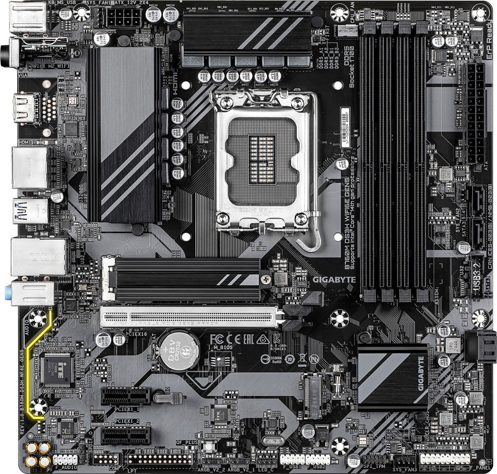 Материнська плата Gigabyte B760M DS3H WiFi6E Gen5 Socket 1700 ( 23491 ) Харьков - изображение 2