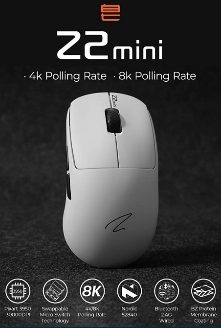 Мишка Mouse Zaopin Z2 Mini Black 4K. Київ - фото 4