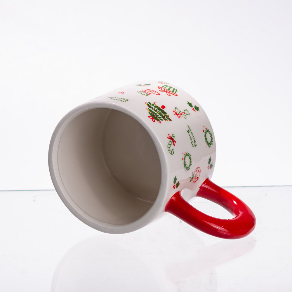 Новорічна порцелянова чашка з кришкою Merry Christmas 350 (мл) CR-1-20 Київ - фото 3