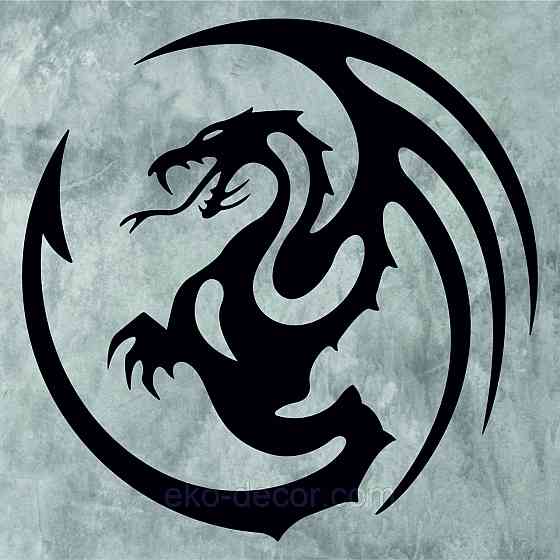 Декоративное настенное Панно «Дракон» Декор на стену 70*70 см, Черный Киев