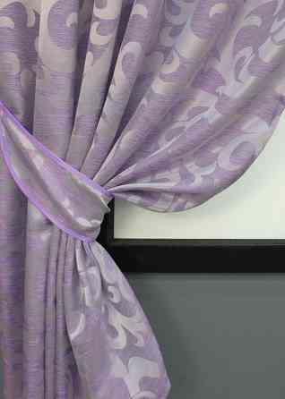 Комплект коротких штор VR-Textil Жаккард Вензель № 295ш Сиреневый 130х170 см 2 шт (35-0198) Киев