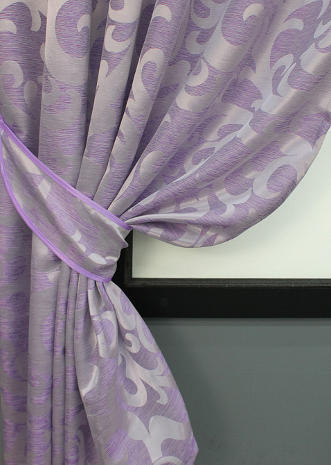 Комплект коротких штор VR-Textil Жаккард Вензель № 295ш Сиреневый 130х170 см 2 шт (35-0198) Киев - изображение 4