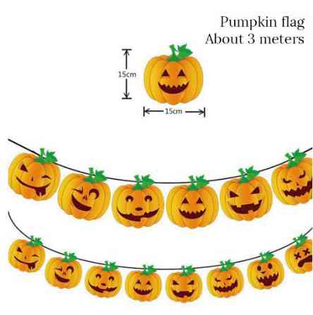 Гирлянда из тыкв на Хэллоуин 15 на 15 см 3 м оранжевый Киев