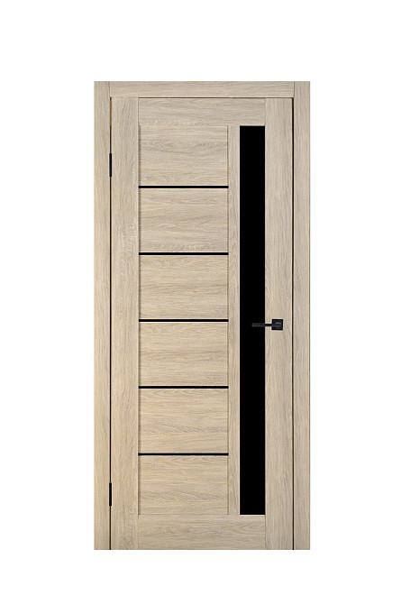 Дверь Реликт Корт Дуб Grey + Черное стекло 60*200 см Межкомнатные двери в квартиру Двери с шумупоглощением Киев - изображение 1