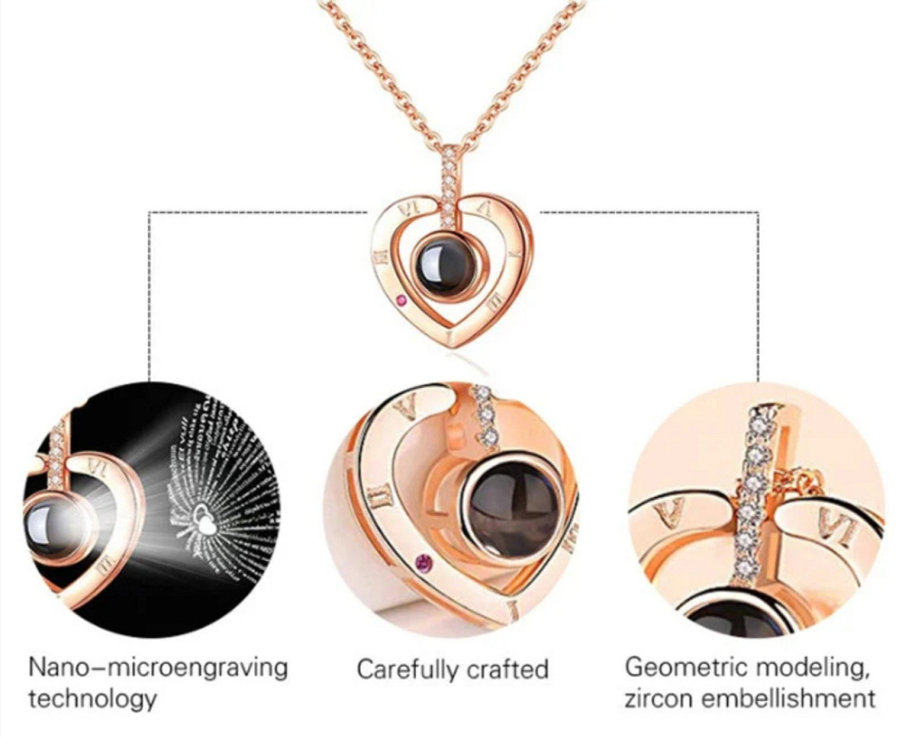 Кулон з проекцією 100 зізнань у коханні Серце Київ - фото 5