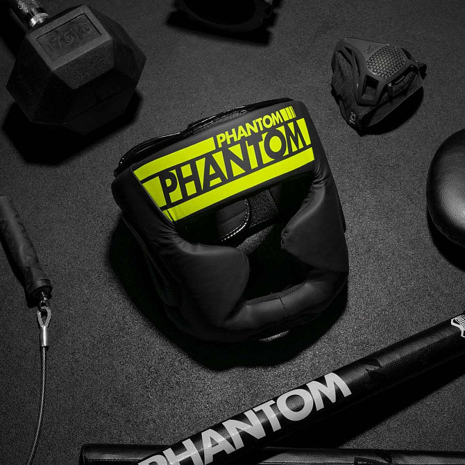 Боксерський шолом Phantom APEX Full Face Neon One Size Black/Yellow (капа в подарунок) Каменское - изображение 6