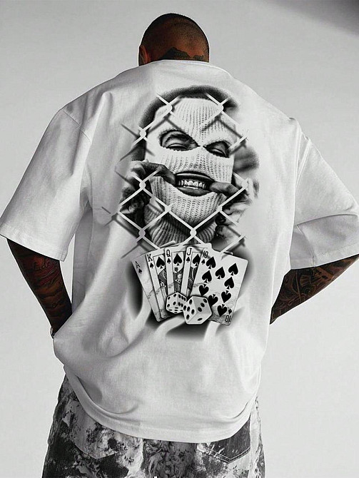 Футболка мужская с принтом  46 Белая 2664092832 Днепр - изображение 1