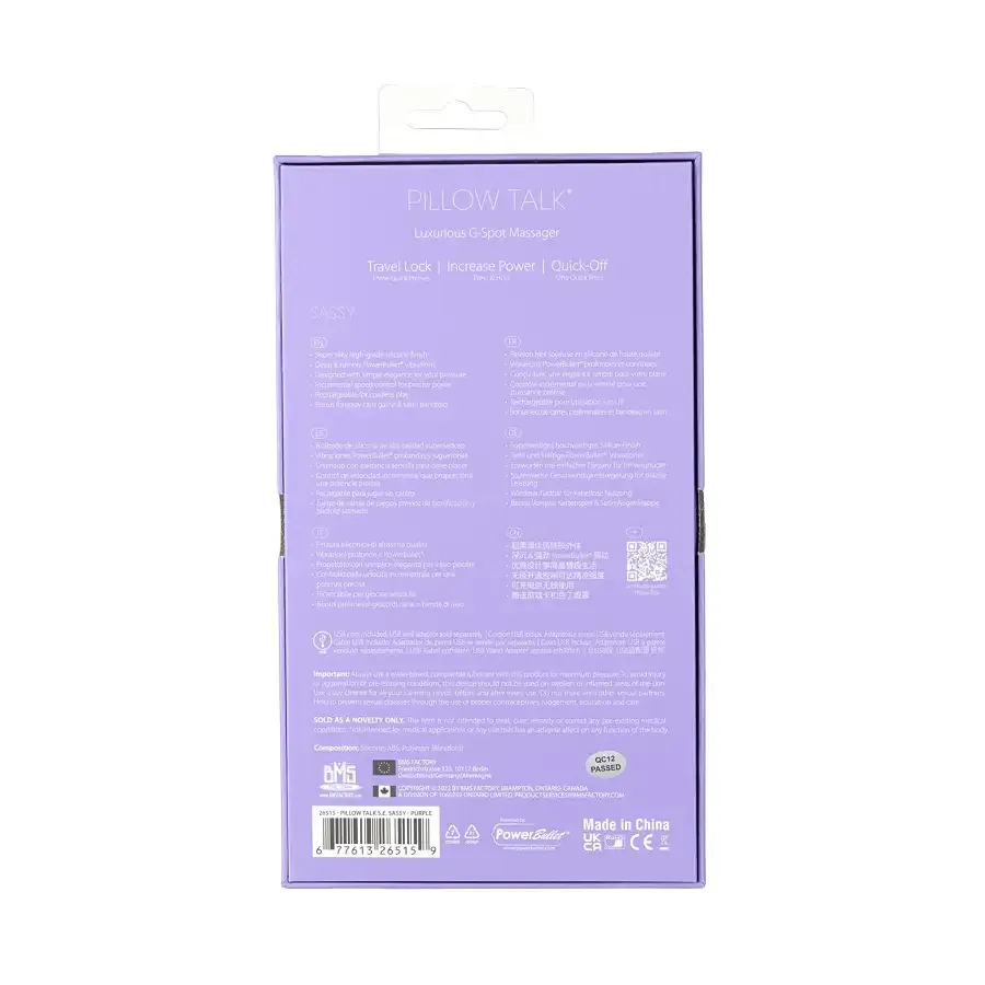 Роскошный вибратор Pillow Talk Sassy Purple Special Edition, Сваровски, повязка на глаза+игра Львов - изображение 10