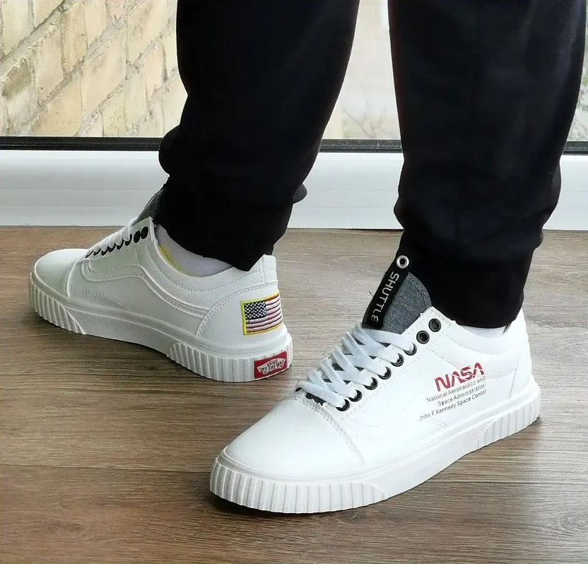 Кроссовки NASA Shuttle Белые Кеды Ванс Женские Кожаные (размеры: 36,37,38,39) Видео Обзор Днепр - изображение 1