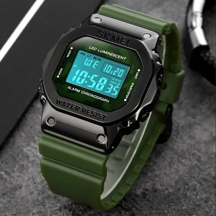 Чоловічий наручний спортивний годинник Skmei 1851 Зелений Вінниця - фото 4