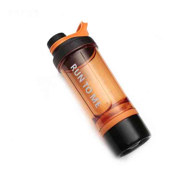 Шейкер спортивний з контейнером Casno 600 мл KXN-1199 з вінчиком Помаранчевий Луцк