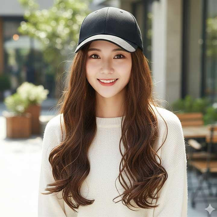 Перука кепка з хвилястим волоссям 60 см Шатенка Вінниця - фото 2