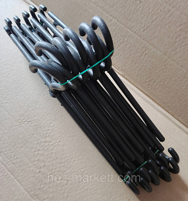 Вішалки плічка тремпель пластиковий з поворотним гачком потовщений чорний 40 см 10 шт уп Харків - фото 7