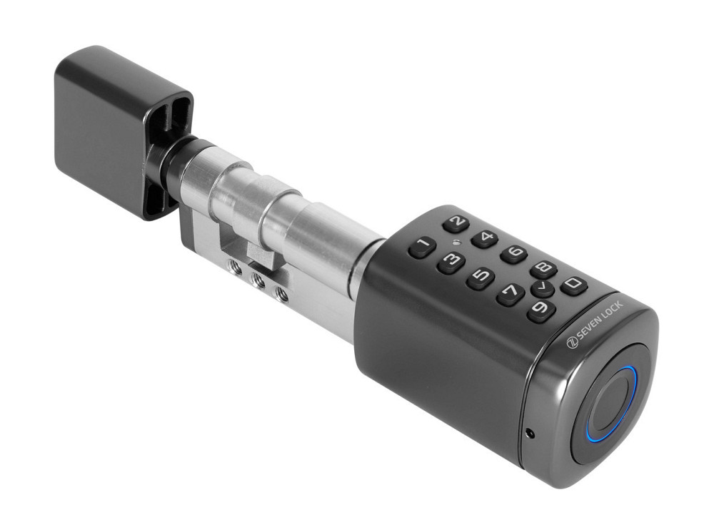 Умный дверной биометрический замок (цилиндр) SEVEN LOCK SL-7773BF black (40-106 мм) Киев - изображение 10