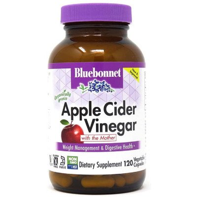 Трави Bluebonnet Nutrition Яблучний оцет, Apple cider vinegar, 120 вегетаріанських капсул (BLB0984) Вінниця - фото 1