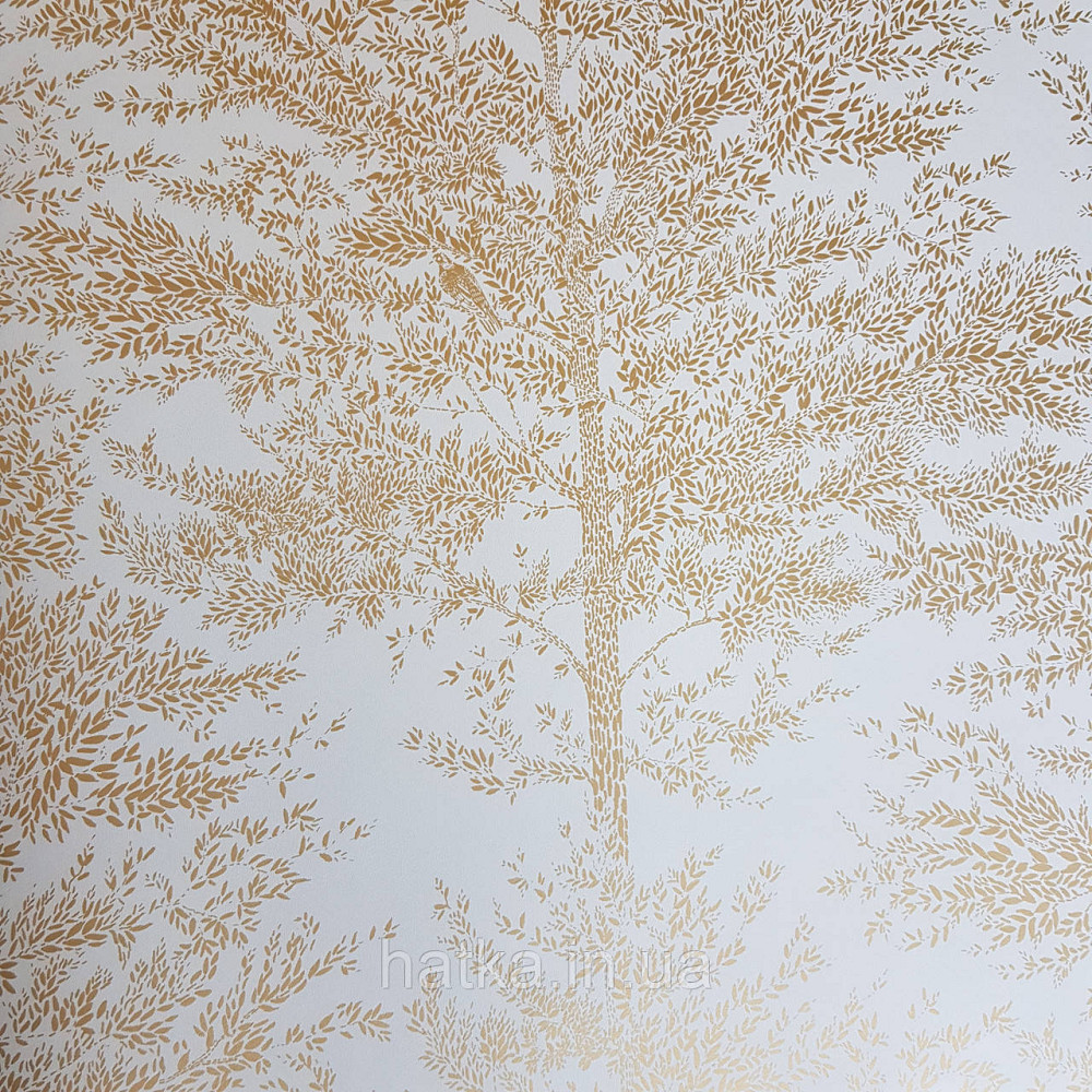Шпалери вінілові на флізелін Caselio The Place to bed 0.53х10 м природа дерева гілки золотисті на блакитному Київ - фото 2