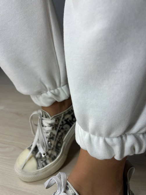 Брюки женские LSK 5279 спортивные джогеры на резинке с карманами оверсайз белые, белый, L Одесса - изображение 5