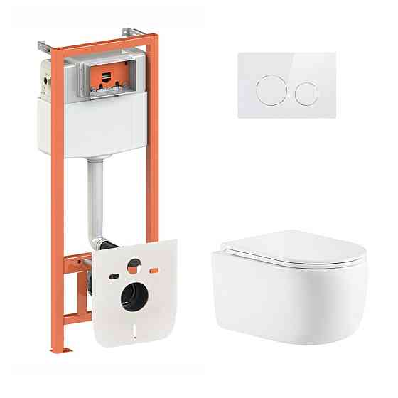 Готове рішення Qtap для ванної кімнати: підвісний унітаз Taurus Ultra Quiet 515×360×350 + комплект інсталяції Nest 4 в 1 Київ